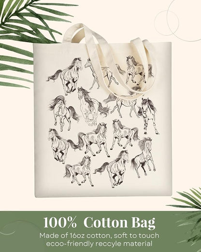 AUSVKAI Canvas Tote Bag Aesthetic for Women, Cute Reusable Cloth Cotton Bags for Shopping Beach Grocery