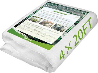 Garden Netting & Plant Netting, 4'x20' Fine Mesh Plant Protection Barrier, Garden Net Covers for Raised Beds, Mesh Fencing & Tree Net Bags, Protect Vegetables, Fruits, Plants & Flowers