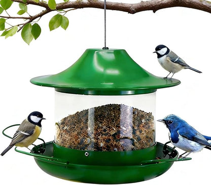 Metal Bird Feeders for Outdoors Hanging, 4.5lb Large Capacity Wild Birds Feeders for Outside, Heavy Duty Durable Wild Birdfeeder for Garden Yard Decor, Gift for Bird Lovers