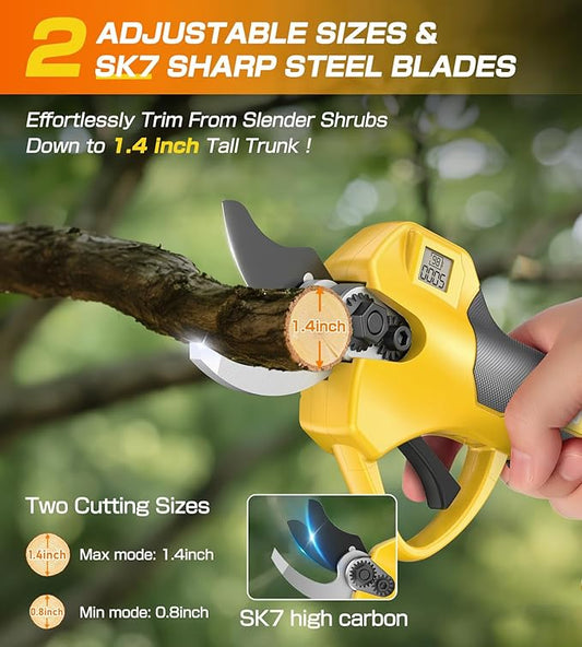 Electric Pruning Shears for DeWalt 20V Max Cordless1.4 Inches Branch Cutter Battery Pruning Shears with LCD Display Power Scissors for Gardening Tree Trimming, Bare Tool Only (NO Battery)