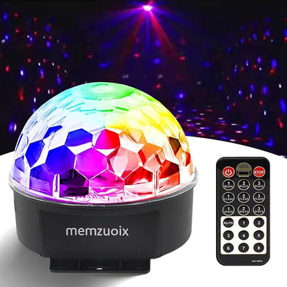 memzuoix Disco Ball Dj Strobe Light with 6 Colors, Sound Activated Big-Size Magic Stage Party Light with Remote Control, Halloween Decorations Bar Wedding Home Club (7'' Big Size)