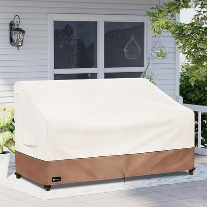 Outdoor Couch Cover for Patio Furniture - Heavy Duty Waterpoof All-Weather 3-Seater Patio Sofa Cover, 58"x32"x31" (Beige) ﻿