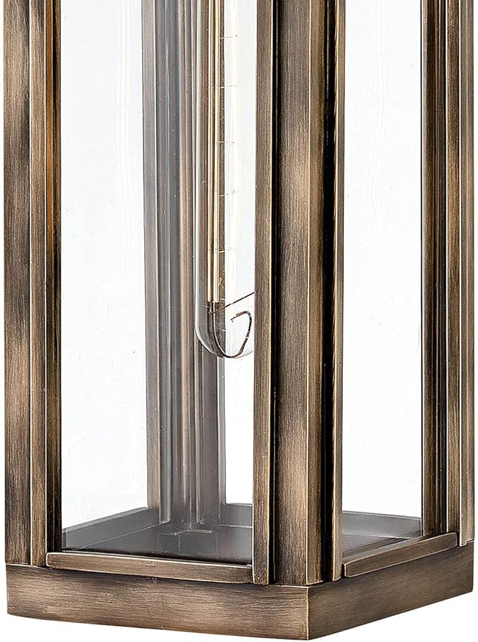 Hinkley Sag Harbor Large Wall Mount Lantern - Heritage Collection, 1-Light, Traditional, Aluminum, Clear Glass - Burnished Bronze Finish