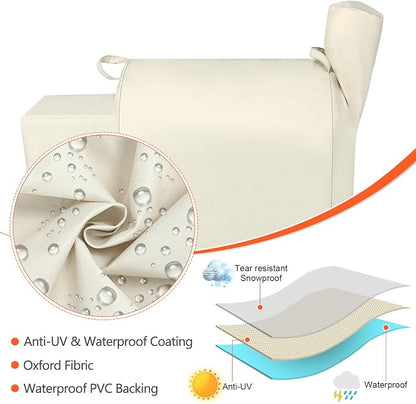 Grill Cover for Traeger Pro 22 & 575 Series - 600D Heavy Duty Waterproof Fade Resistant Traeger Pro 22 Cover with Elastic Drawstrings, Premium BBQ Cover for Z Grills 550B and More, Beige