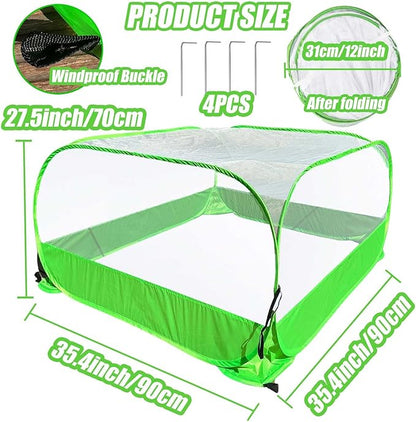 Pop-up Garden Mesh Plant Cover Outdoor Tent Garden Cover Mesh Bird and Pest Protection Guard for Raised Bed Protection Fruits Vegetables Seedlings and Herbs (1pcs 35.4x35.4x27.5in Without Bottom)