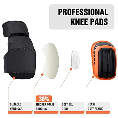 Knee Pads for Work With Seat- Upgraded Knee Pads with Detachable Seat - Adjustable Ergonomic Kneeler & Seat for Gardening, Construction, Flooring, Cleaning - Knee and Ankle Support for Men and Women