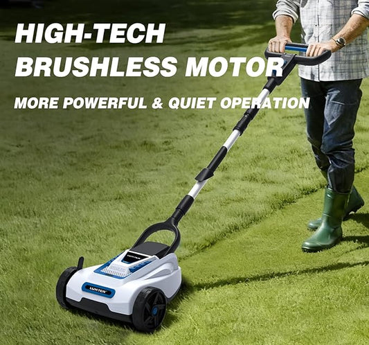 LUXTER 9 Inch Cordless Lawn Mower 6000RPM Brushless Motor 3 Adjustable Cutting Heights (1.5"-2.3") Electric Grass Trimmer 20V 4.0Ah Battery & Charger Mini Lawn Mower for Garden Yard Work and Lawn Care