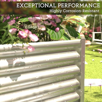 BTDVR 3 Pcs 6×3ft Galvanized Raised Garden Bed Outdoor, Metal Raised Beds for Vegetables, Above Ground Garden Box for Flower, Steel Garden Bed for Gardening