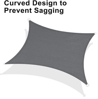 LOVE STORY Custom Size 20' x 23' Dark Grey Rectangle Sun Shade Sail Canopy Patio Sail Fabric Cloth Cover UV Block (We Make Custom Size)