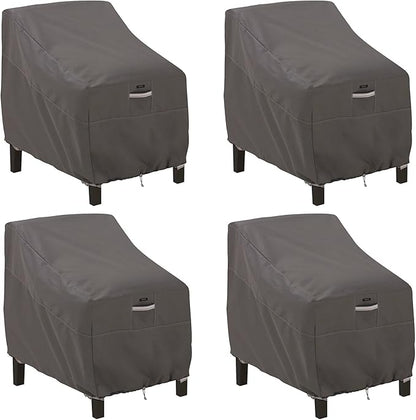Classic Accessories Ravenna Water-Resistant 38 Inch Deep Seated Patio Lounge Chair Cover, 4 Pack, Patio Furniture Covers