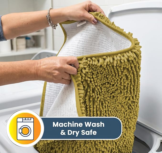 Muddy Mat® | Super Water Absorbent Door Mat Indoor, Microfiber Quick Dry Chenille Entryway Rug, Slip Resistant Front Door Mat, Indoor Mats for Entryway, Machine Washable Pet Rug, Mustard 3ft x 3ft