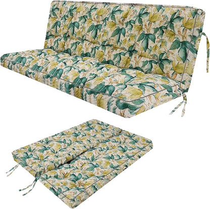 Swing Replacement Seat Cushions, 2-3 Seater Bench Cushions for Outdoor Furnitur with Backrest, Garden Recliner Seat Cushions Waterproof Sofa Pads (Clover, 63x40in)