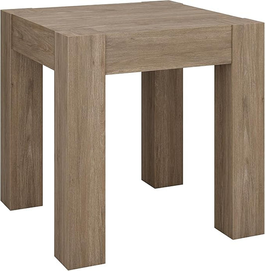 Henn&Hart Langston 22" Wide Square Side Table in Antiqued Gray Oak