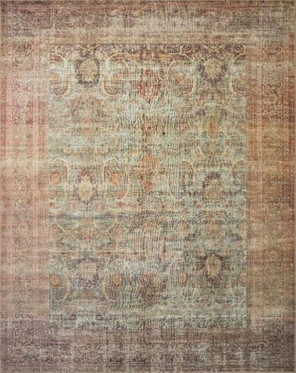 Loloi Amber Lewis Georgie Collection GER-03 Jade/Sunset 3'-9" x 5'-6", .19" Pile Height, Accent Rug