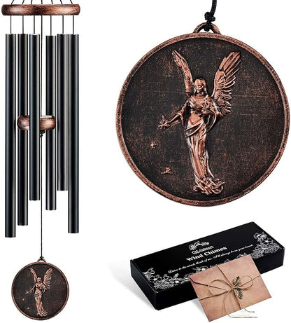 Wind Chimes for Outside, Vintage Angel Deep Tone Wind Chime Outdoor Clearance, Memorial/Festivals/Birthday Gift for Mom Dad Women Grandma, Home Garden Patio Decor (34" Angel)