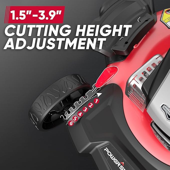 PowerSmart 21" Push Lawn Mower, B&S 125cc Engine, 2-in-1 Mulching and Side Discharge, Lightweight, Easy Assembly, Cordless Push Lawn Mowers for Garden Yard
