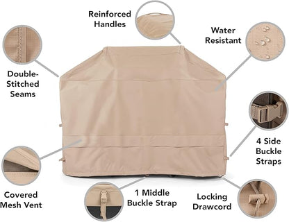 Covermates Grill Cover - Weather Resistant Outdoor Cover, Heavy Duty BBQ Covers for Large Outdoor Kitchen, Ultima 600D Polyester, 70 Inch, Ripstop Tan