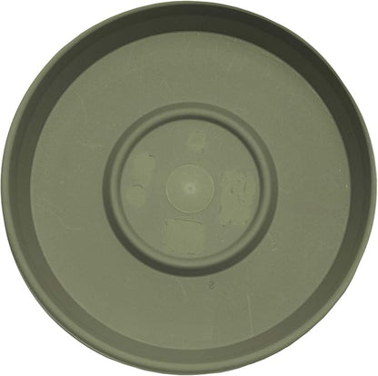 Bloem Terra Resin Saucer Tray: 11.25" Bottom Width - Matte, Durable, Ribbed Bottom, Indoor and Outdoor, Fits 14" Terra Pots, Living Green