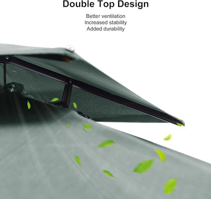 PURPLE LEAF Cantilever Patio Umbrella Outdoor Aluminum Offset Square Umbrella Windproof Heavy Duty Hanging Outside Umbrella for Deck Pool Garden