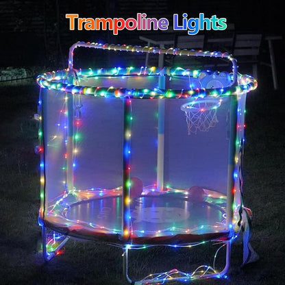 YEGUO Solar Christmas Lights Outdoor Waterproof, 2 Packs Each 33ft 100 LED Rope Lights, 8 Modes Fairy String Lights in Clear Thin Tube for Camping Fence Patio Garden Trampoline Deck(Multicolor)