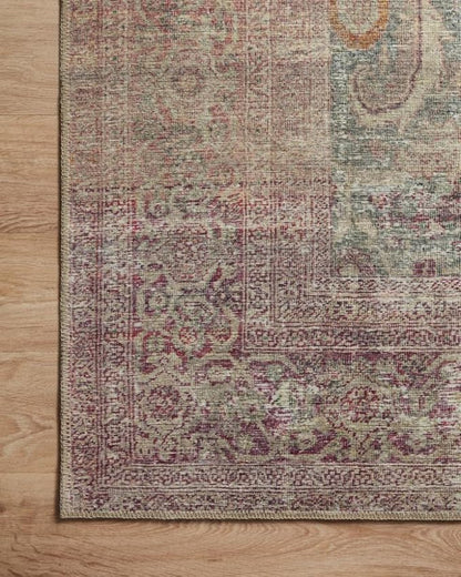Loloi Amber Lewis Georgie Collection GER-03 Jade/Sunset 2'-6" x 9'-6", .19" Pile Height, Runner Rug