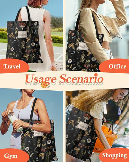 Miss Adola Aesthetic Canvas Tote Bag for Women - Sturdy Cloth Cotton Totes Bag with Pattern Shoulder Bag