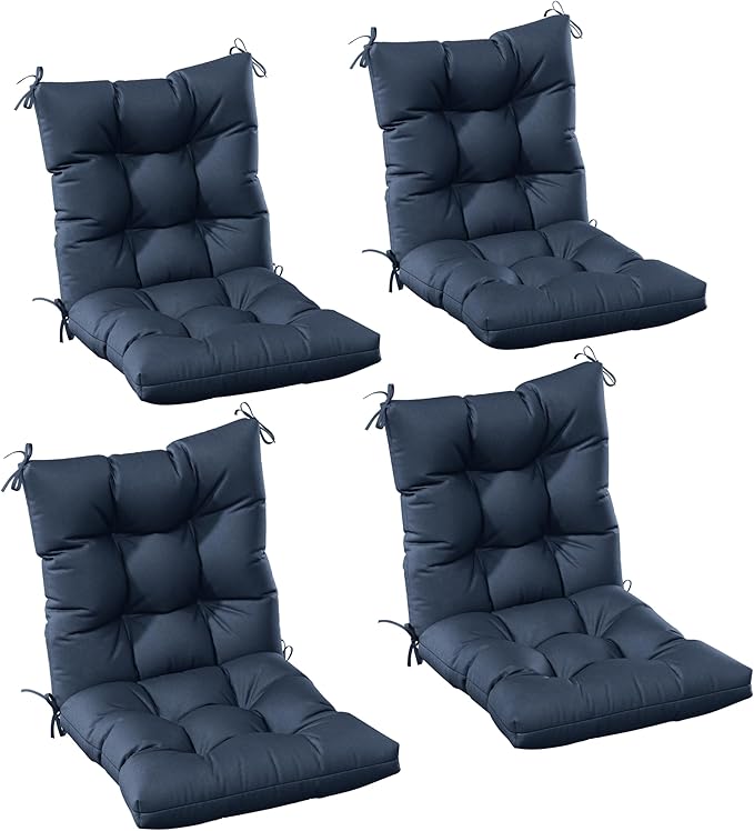 Patio Seat&Back Chair Cushions for Outdoor Furniture，Comfortable Cushions for Rocking/Dining/Lawn Chair-Set of 4