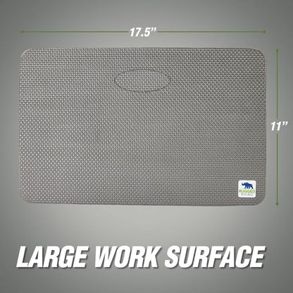 RUGGED RHINO Heavy Duty Patent Pending Kneeling Pad, Shock Absorbent Thick Knee Pads, Holds Up to 300 lbs, Protect Knees from Hard Concrete Surfaces, For Mechanics, Yard Gardening, Gym, Slate Gray