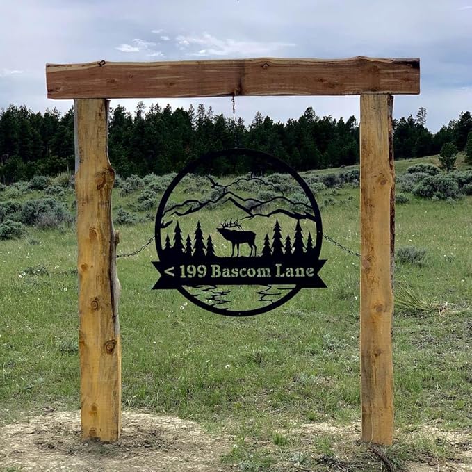 RealSteel Personalized Elk Metal Wall Art – Custom Rustic Home Decor with Mountain Landscape, Perfect for Indoor & Outdoor Spaces, Hunting Lodge, Cabin, or Farmhouse Decoration