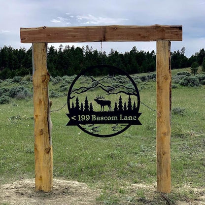 RealSteel Personalized Elk Metal Wall Art – Custom Rustic Home Decor with Mountain Landscape, Perfect for Indoor & Outdoor Spaces, Hunting Lodge, Cabin, or Farmhouse Decoration
