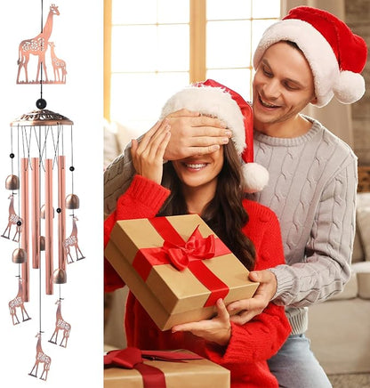 Giraffe Copper Wind chimesoutdoor, Gifts for All Father Husband Stepdad mom Grandma Aunt Daughte Friend dad, Mother Birthday Gift, Women Gardening Gifts,Windchime Outside, Perfect for Patio, Garden