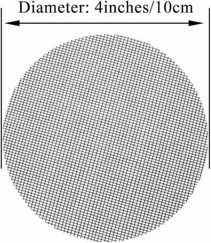 HAHIYO 50PCs 4Inch/10Cm Black Round Glassfibre Flower Pot Hole Mesh Pad Bottom Grid Mat Bonsai Drainage mesh Hole Screens Gasket Prevent Soil Loss Breathable Gasket Drainage Netting for Bonsai