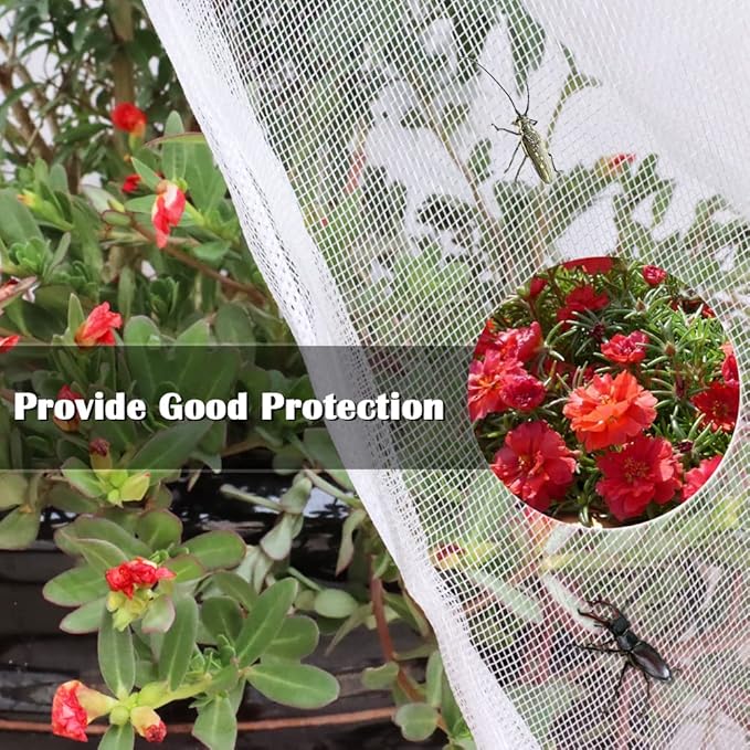 Fruit Tree Netting Covers with Zipper to Protect from Squirrels and Birds Large Netting for Fruit Trees Net Protection, White, 10' x 13', 2 Pack