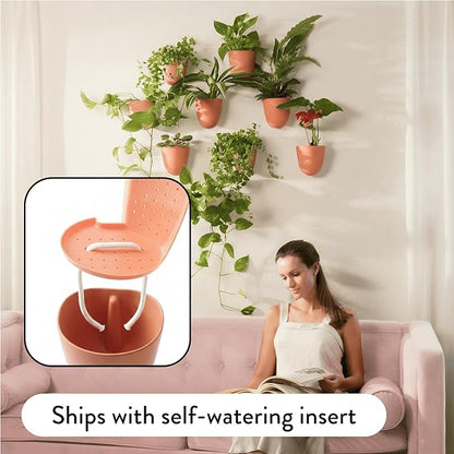 Make Good PlantPod Luxe - Self-Watering Wall Planters (Set of 6, Terracotta) - Easy to Water and Install - Lightweight - Design Your Own Vertical Garden - Wall Planters for Indoor Plants