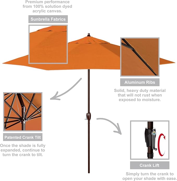 California Umbrella 9' Rd Sunbrella Aluminum Patio Umbrella