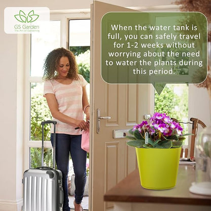 Self Watering Planters for Indoor Plants 7 inch Flower Pot with Water Level Indicator Lemon Green 3 Pack African Violet Self Watering Pots for All Orchid Agave