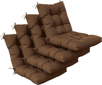 Patio Seat&Back Chair Cushions for Outdoor Furniture，Comfortable Cushions for Rocking/Dining/Lawn Chair-Set of 4