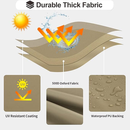 PureFit Outdoor Chaise Lounge Cover, Lounge Chair Covers Waterproof Patio Furniture Lounge Chair Cover, UV Resistant & Weatherproof, 2 Pack, 68" L x 30" W x 30" H Inches, Camel