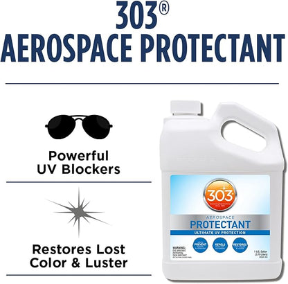 303 Aerospace Protectant for Vinyl, Plastic & Rubber, 1 Gallon | Provides UV protection while helping prevent fading, cracking, and discoloration.