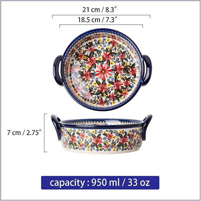 Baking Dishes For Oven, 1 Quart Round Casserole Dishes For Oven-chrysanthemum-round 950ml