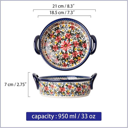 Baking Dishes For Oven, 1 Quart Round Casserole Dishes For Oven-chrysanthemum-round 950ml