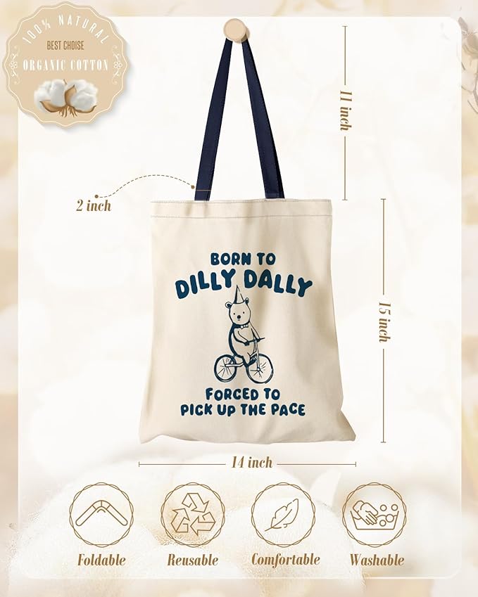 Miss Adola Aesthetic Canvas Tote Bag for Women - Sturdy Cloth Cotton Totes Bag with Pattern Shoulder Bag