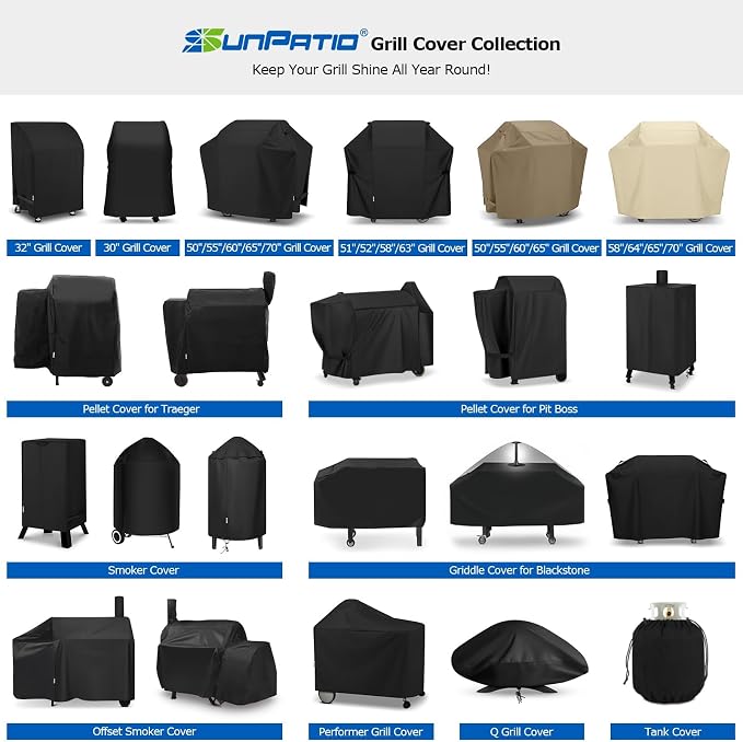 SunPatio 2 Burner Gas Grill Cover 32 inch, Heavy Duty Waterproof Small BBQ Grilling Cover, Compatible for Weber Char-Broil Nexgrill and More Grills with Collapsed Side Tables, All Weather Protection