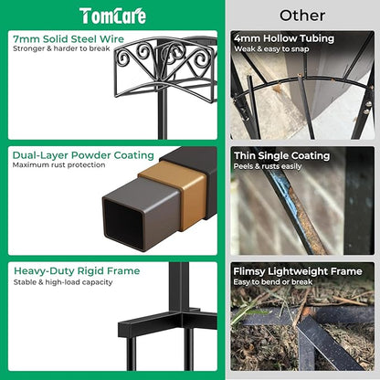 TomCare Garden Hose Holder Upgraded Heavy Duty Metal Water Hose Holder Holds 160 FT Hoses Sturdy Hose Reel Freestanding Outdoor Hoses Storage Hanger for Outside Yard Lawn