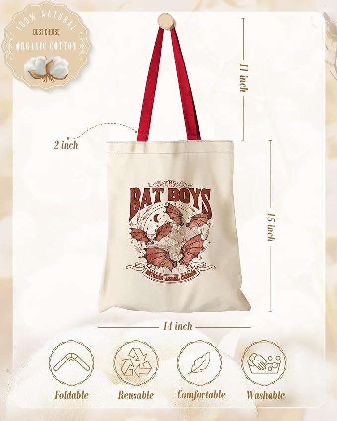 Miss Adola Aesthetic Canvas Tote Bag for Women - Sturdy Cloth Cotton Totes Bag with Pattern Shoulder Bag