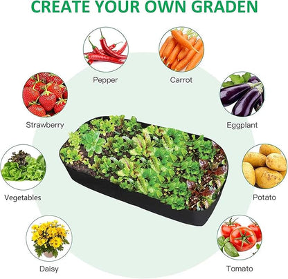 Feitore Fabric Raised Garden Bed, 2ft x 4ft Garden Grow Bags Planting Bed Rectangle Garden Containers for Vegetables Plants Flowers Outdoor