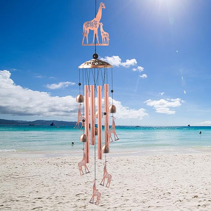 Giraffe Copper Wind chimesoutdoor, Gifts for All Father Husband Stepdad mom Grandma Aunt Daughte Friend dad, Mother Birthday Gift, Women Gardening Gifts,Windchime Outside, Perfect for Patio, Garden