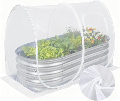 Hiraliy Garden Netting for Raised Beds,Garden Bed Cover Instant Pop-Up,Portable Garder Cover for Raised Garden Bed,Crop Cage for Protecting Plant for Indoor Outdoor,Elevated Bottom,59 X 27.5 X 39