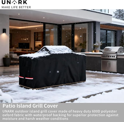 98 Inch Extra Large Grill Cover Kitchen Island Cover Large Island Grill Cover for Outdoor Grill Outdoor Kitchen Cover Heavy Duty Waterproof 98" L x 42" W x 48" H, Black