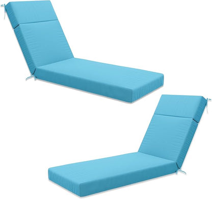 Chaise Lounge Cushion for Outdoor Furniture, Waterproof Fade and Tear Resistant Lounge Deck Chair Cushions for Patio Lawn Pool Resort Hotel